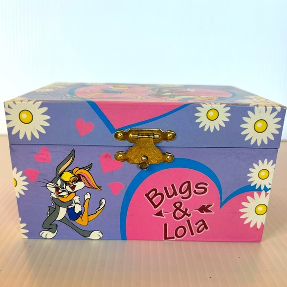 Bugs & Lola Musical Jewelry Box 1997 Renewed from WB 1935"Merrily We Roll Along" - Picture 1 of 14